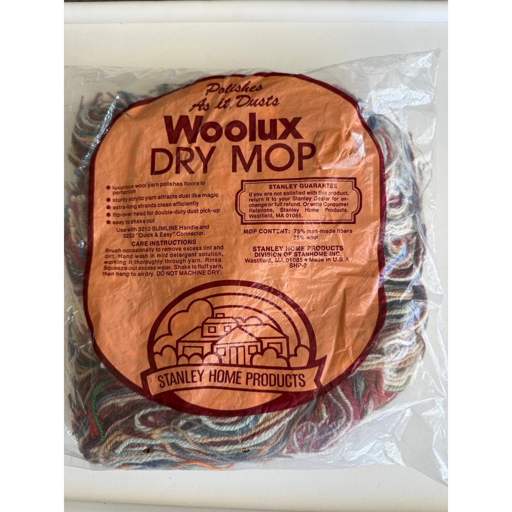 Stanley Home Products Woolux Dry Mop Head Replacement Vintage Floor Care USA